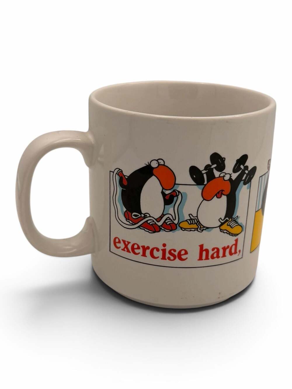 Vintage 1987 Jim Benton Russ Berrie Cartoon Penguin Coffee Mug